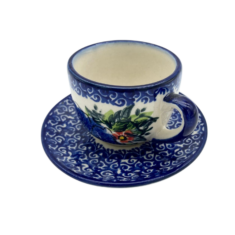 Filiżanka espresso ze spodkiem 110ml Nd. K44- Ceramika Bolesławiecka AC KWIATY - 3