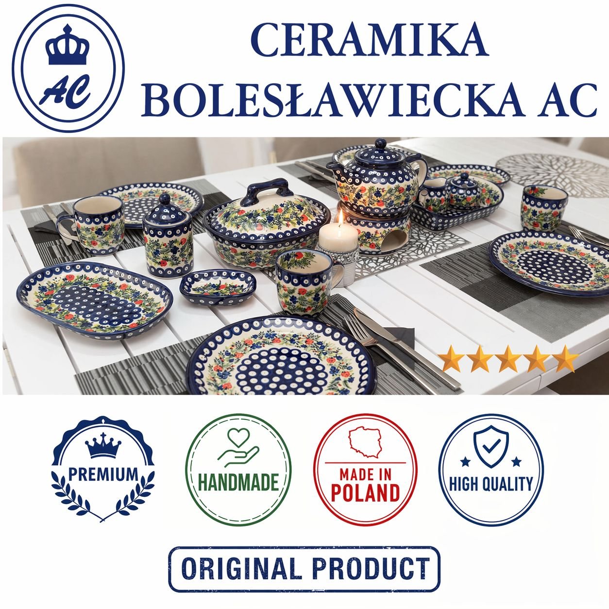 Forma na tarte mała Nd. K73- Ceramika Bolesławiecka AC OWOCE LEŚNE - obrazek 5